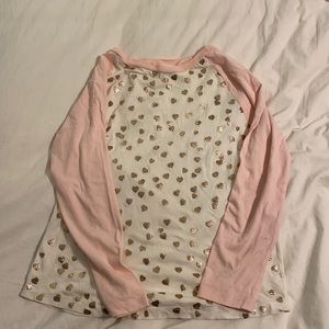 Crewcuts gold heart long sleeve shirt
